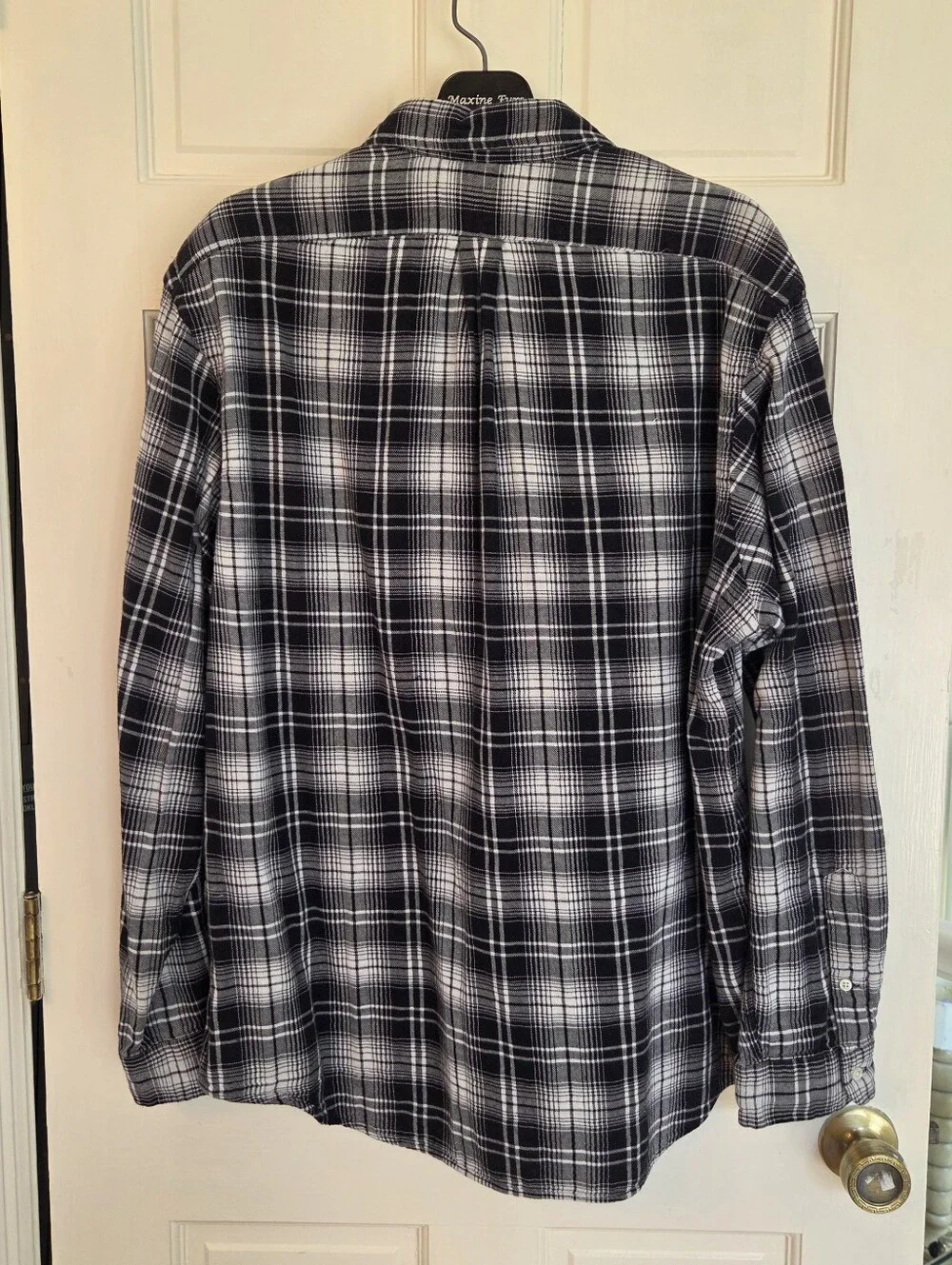 Polo Ralph Lauren Double Face Black White Plaid Flannel Cotton Button Down XXL